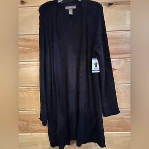 Alexandra + Oak  Black Open Front Cardigan sz XXL NWT